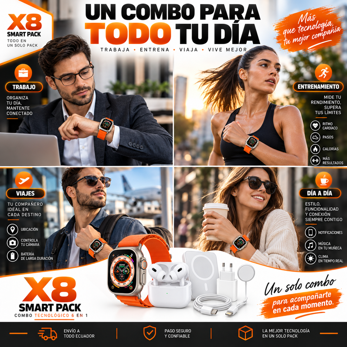 X8 Smart Pack – Combo Tecnológico 6 en 1