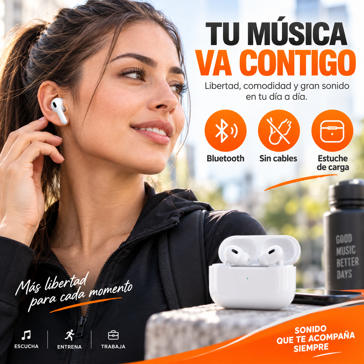 Auriculares Bluetooth incluidos en el combo