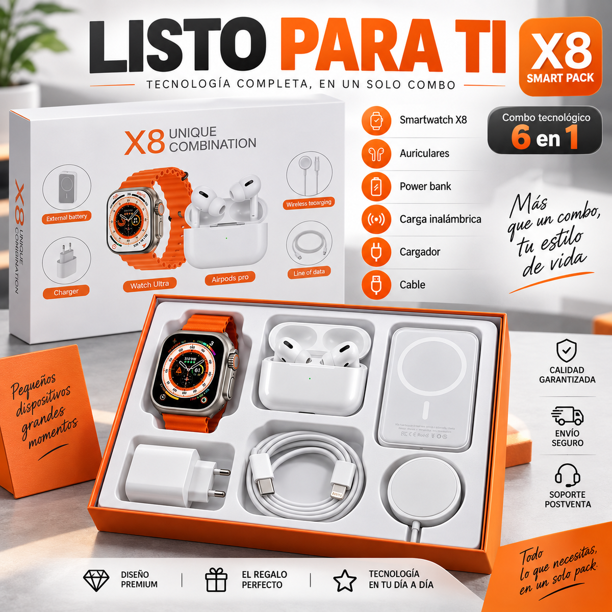 X8 Smart Pack – Combo Tecnológico 6 en 1